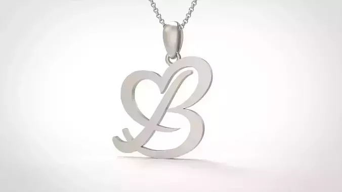 Model 629 B Love Heart Initial Letter 