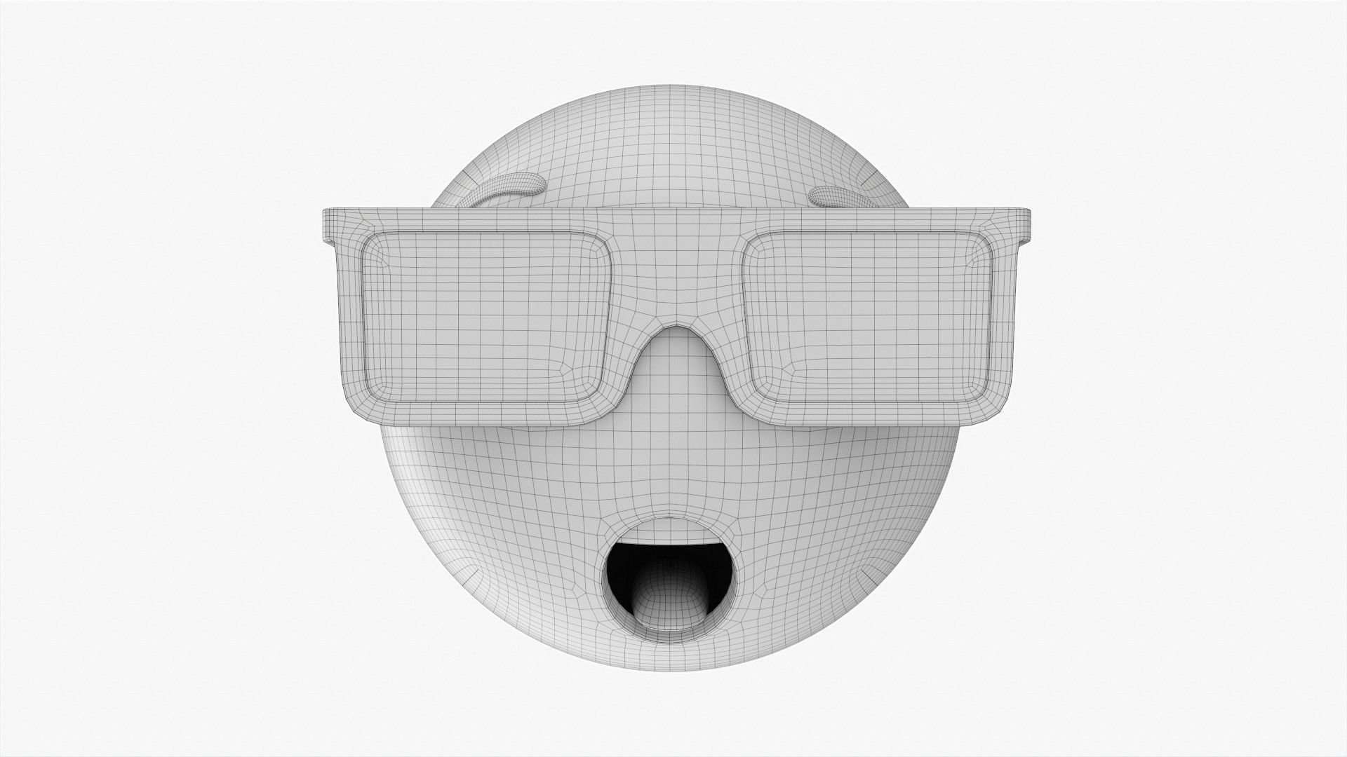 Emoji 075 Speechless with teeth tongue glasses 3D model_5