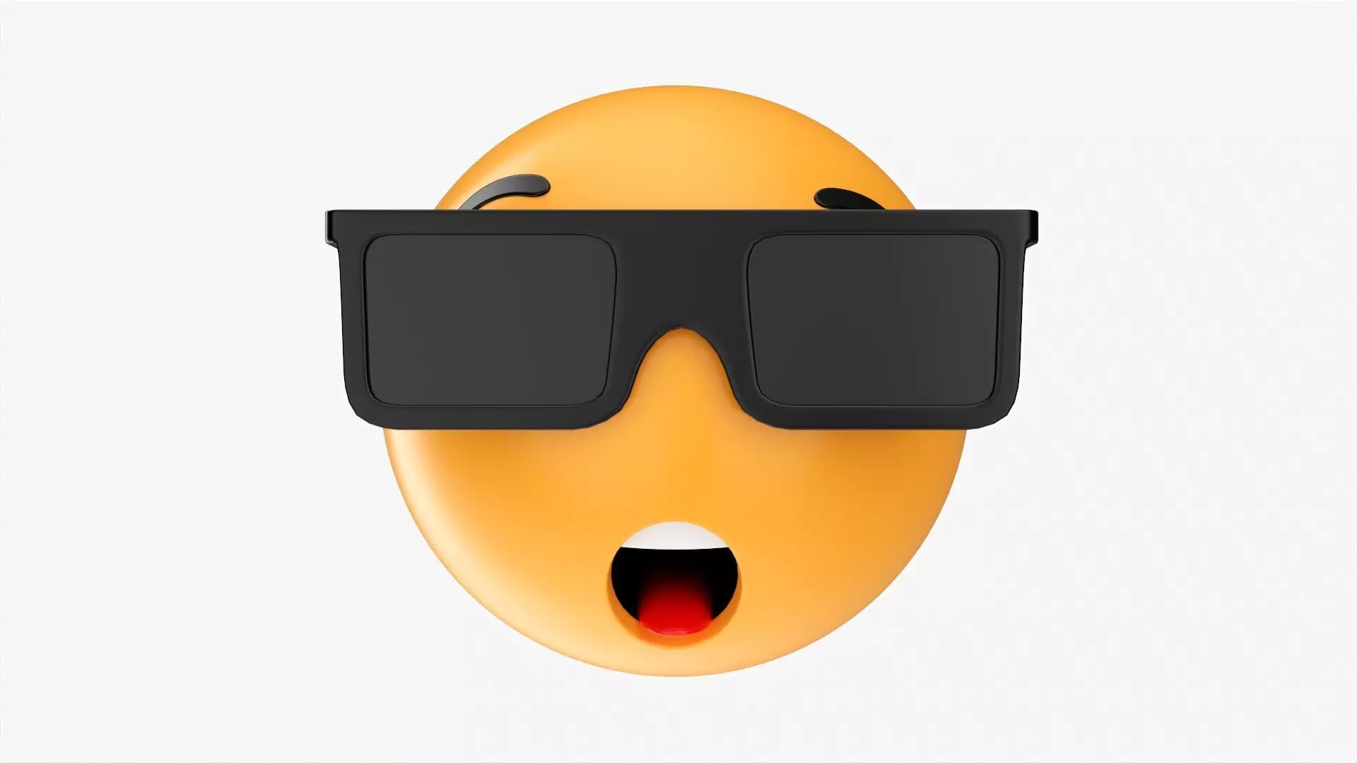 Emoji 075 Speechless with teeth tongue glasses 3D model_0