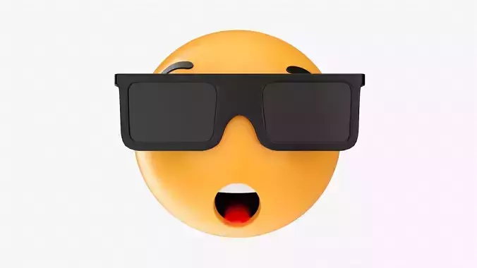 Emoji 075 Speechless with teeth tongue glasses