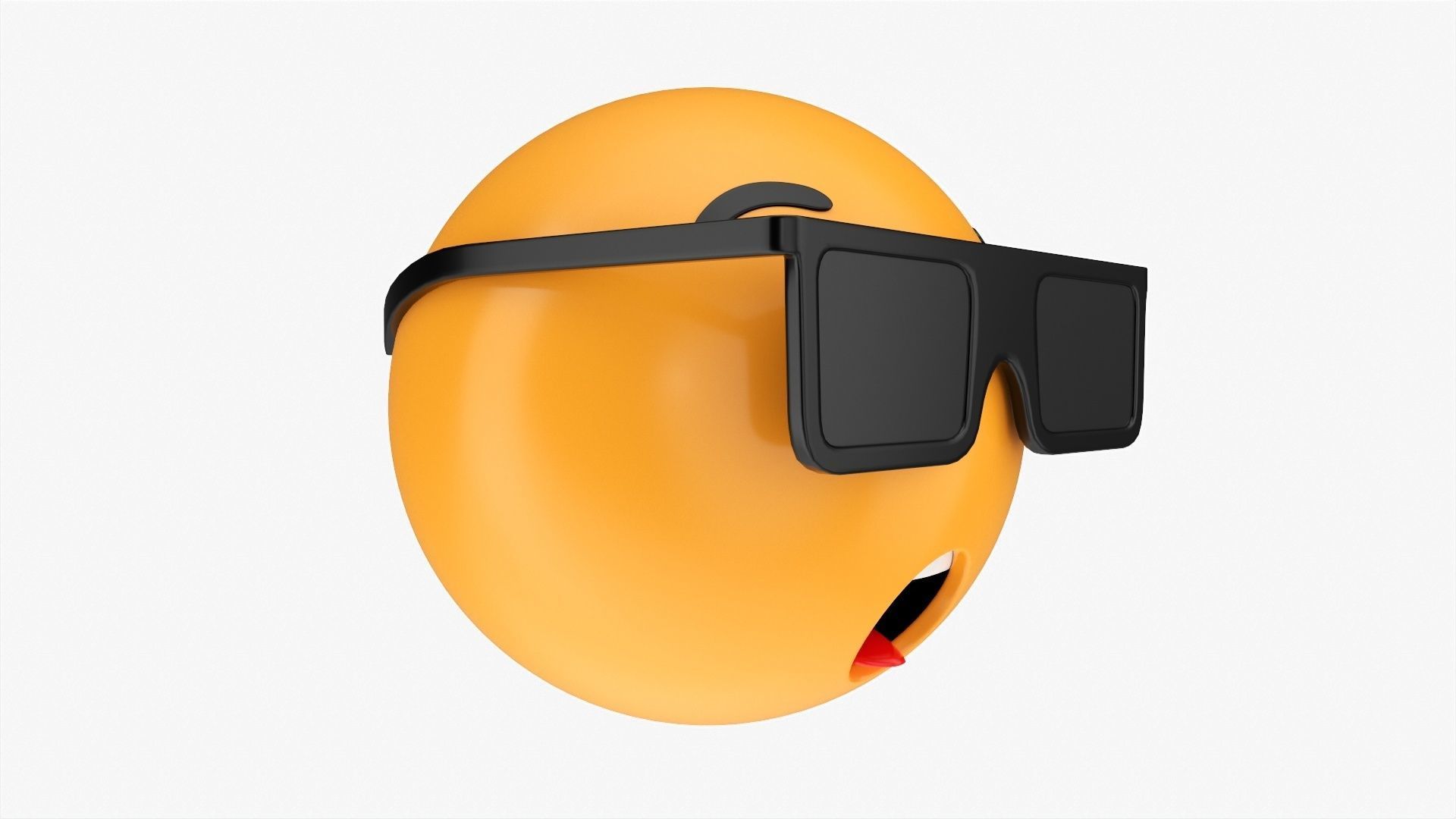 Emoji 075 Speechless with teeth tongue glasses 3D model_1