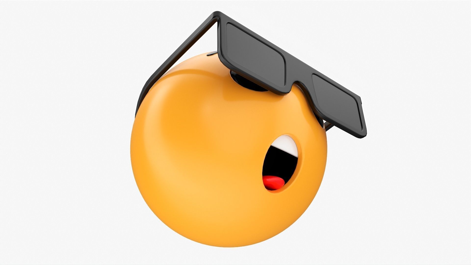 Emoji 075 Speechless with teeth tongue glasses 3D model_4