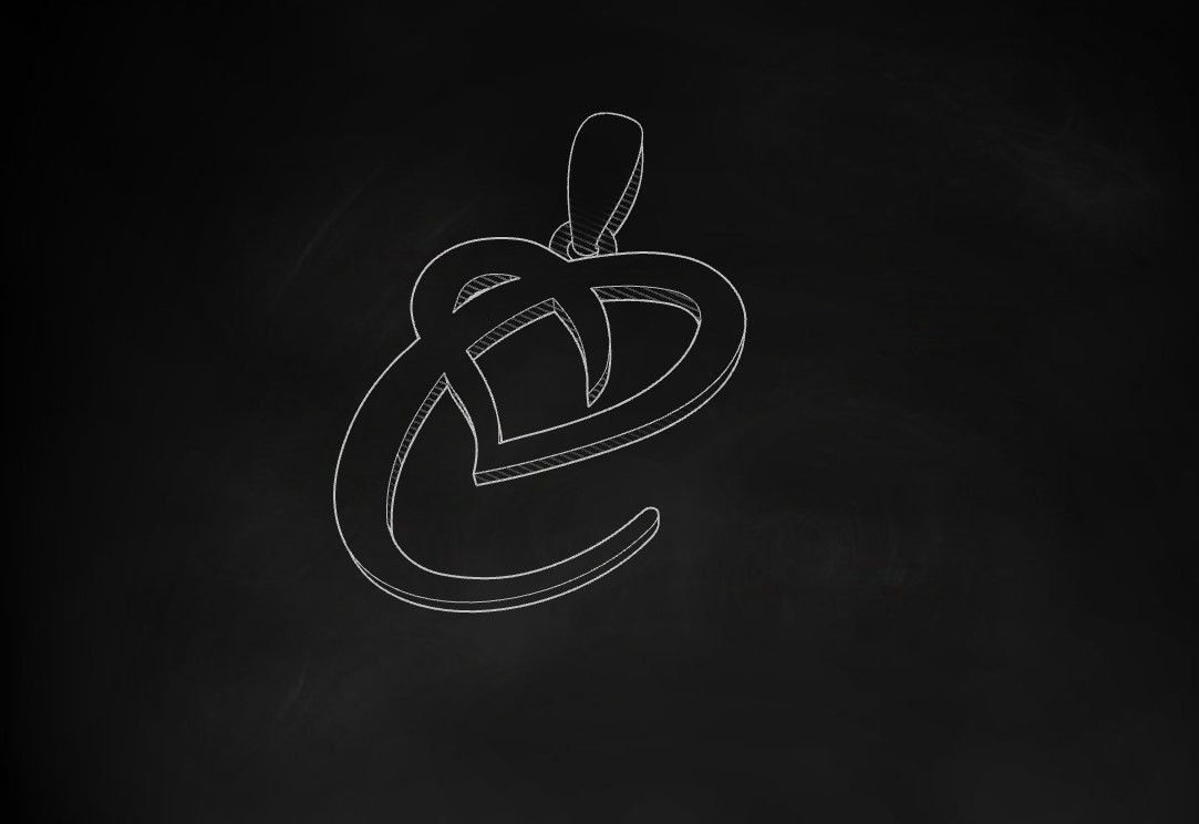 Model 630 C Love Heart Initial Letter   3D print model_10