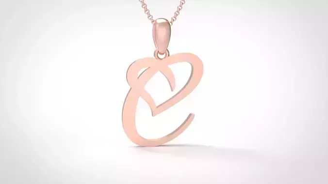 Model 630 C Love Heart Initial Letter  