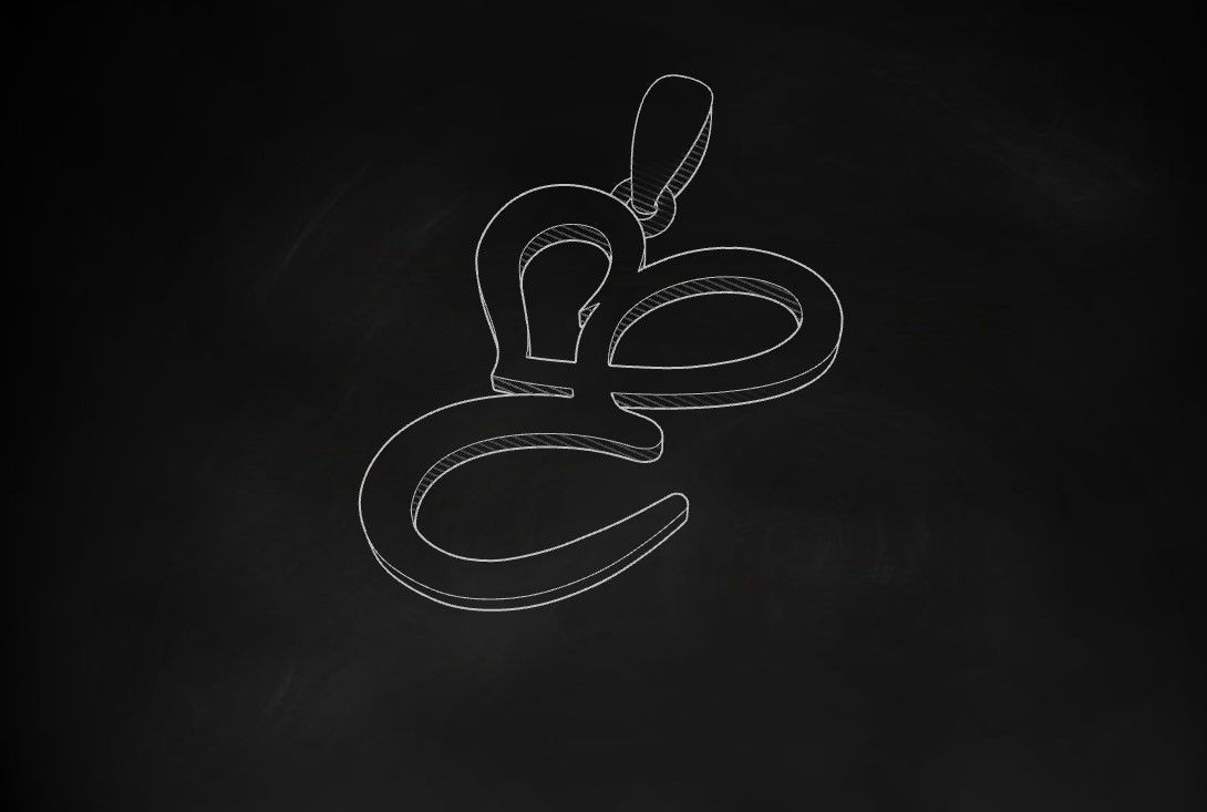 Model 632 E Love Heart Initial Letter   3D print model_10