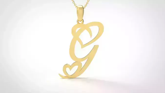 Model 634 G Love Heart Initial Letter 