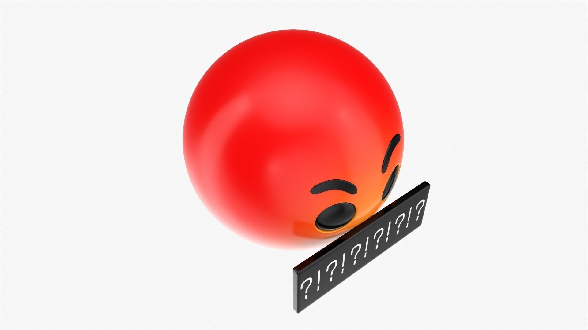 Emoji 078 Angry with mouth covered 3D model_3