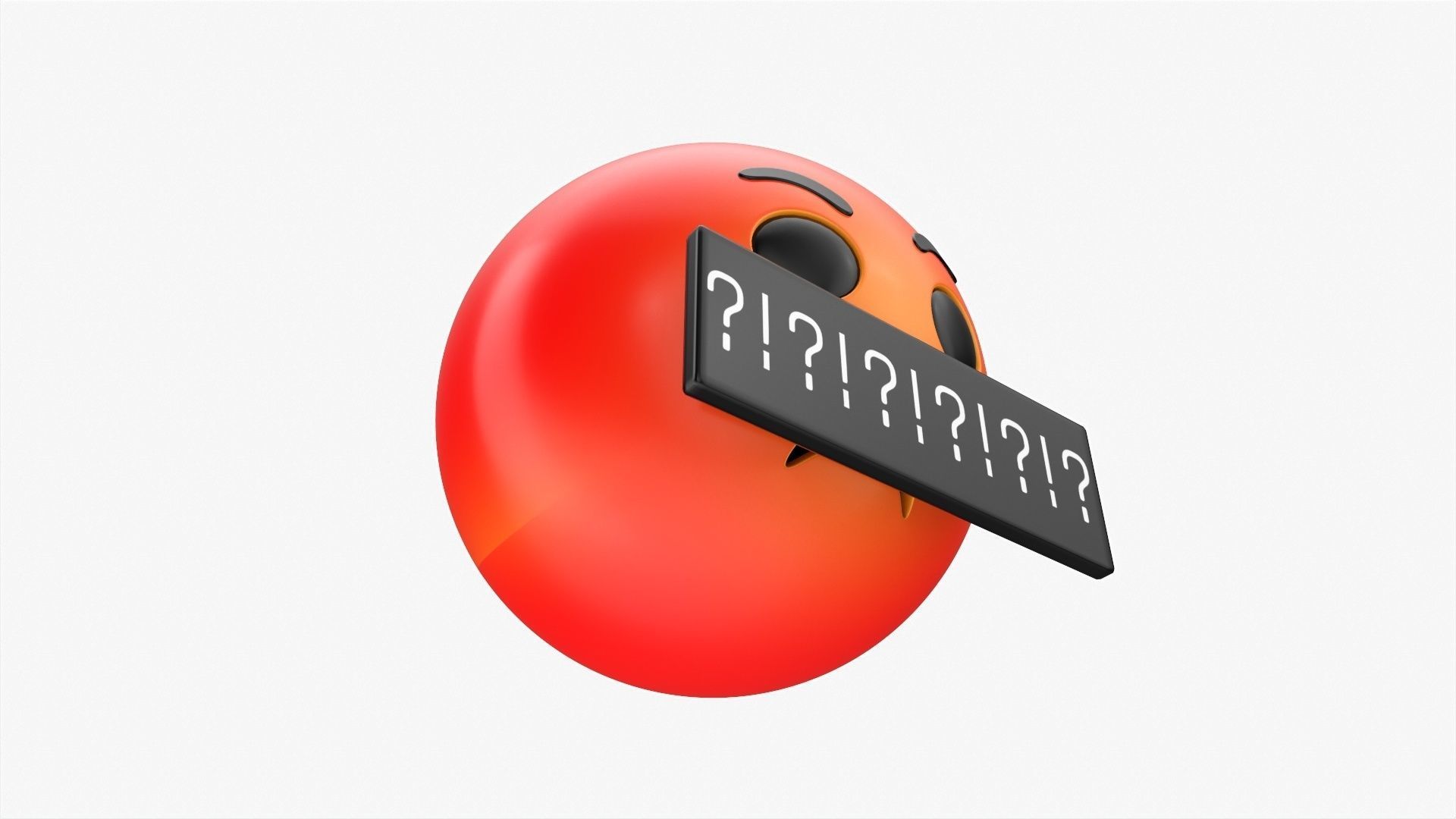 Emoji 078 Angry with mouth covered 3D model_4