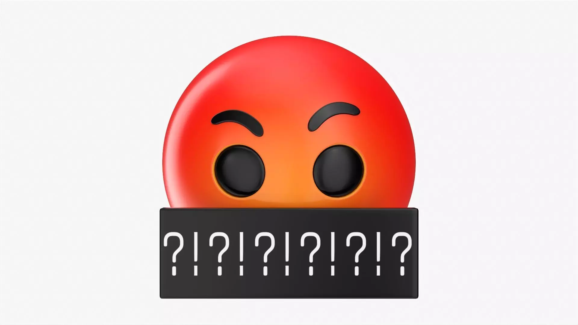 Emoji 078 Angry with mouth covered 3D model_0