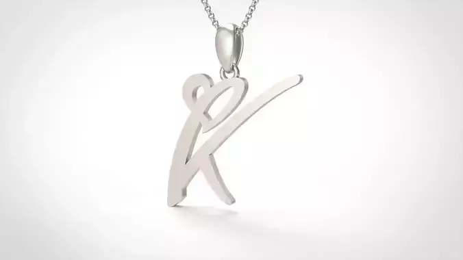 Model 638 K Love Heart Initial Letter  