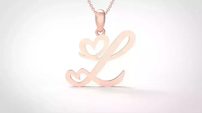 Model 639 L Love Heart Initial Letter 