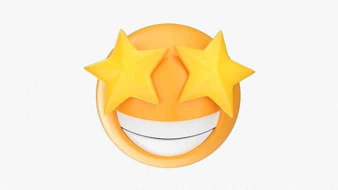 Emoji 079 Laughing with star shaped eyes 3D model