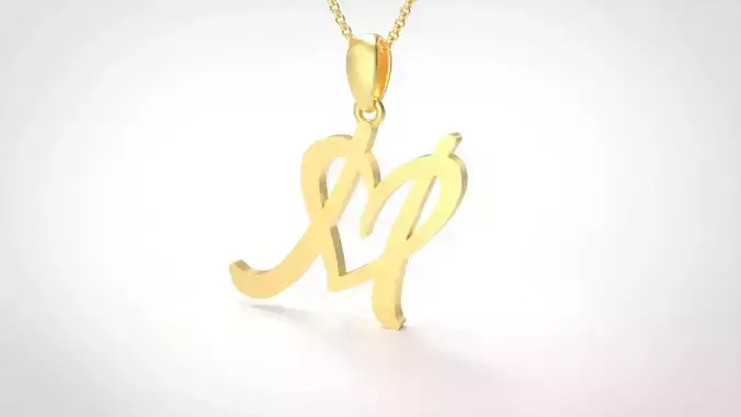 Model 640 M Love Heart Initial Letter  