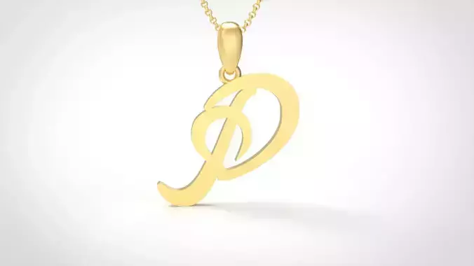 Model 643 P Love Heart Initial Letter  3D print model