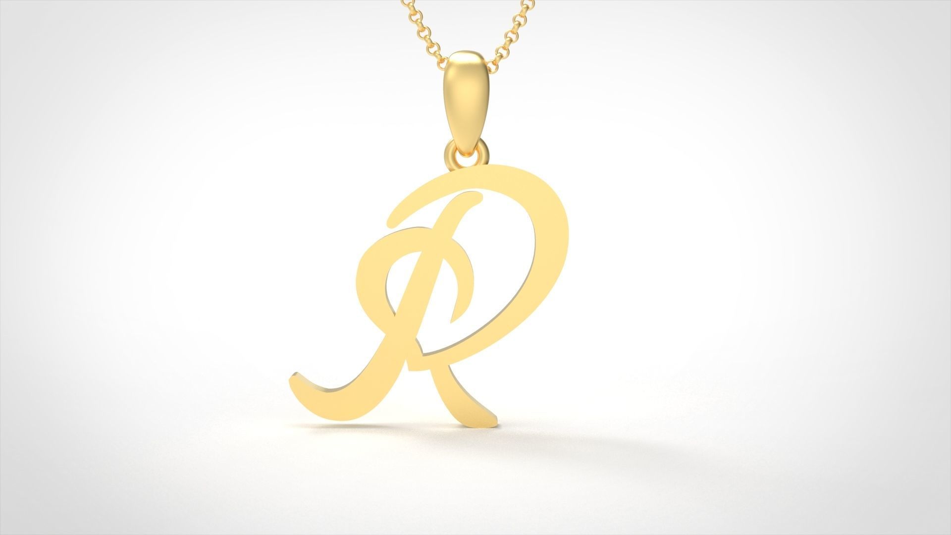 Model 644 R Love Heart Initial Letter   3D print model_1