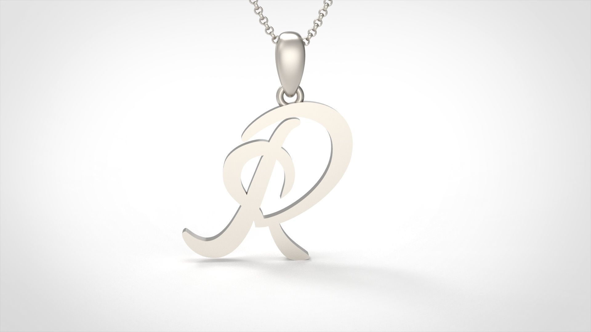 Model 644 R Love Heart Initial Letter   3D print model_4