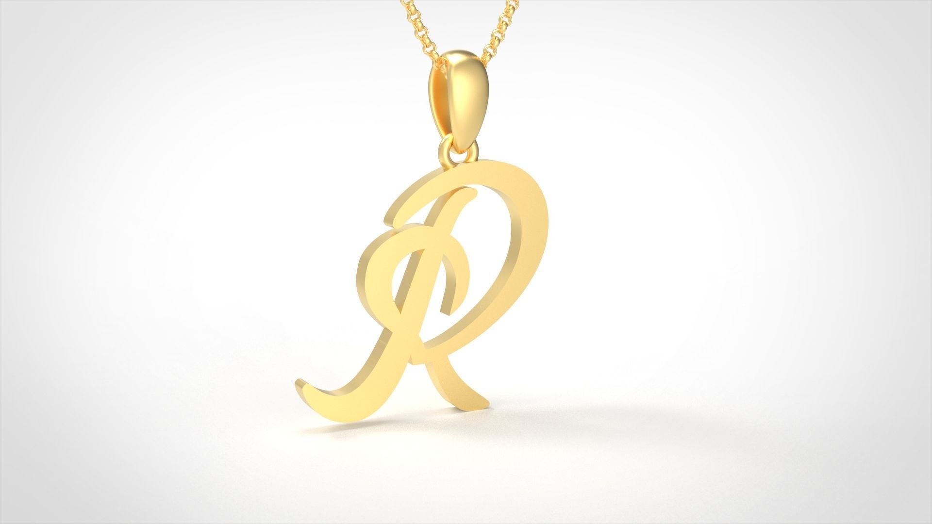 Model 644 R Love Heart Initial Letter   3D print model_2