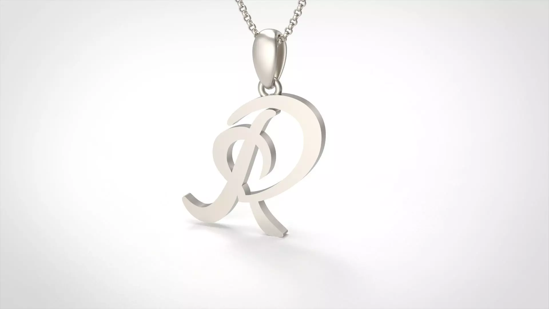 Model 644 R Love Heart Initial Letter   3D print model_0