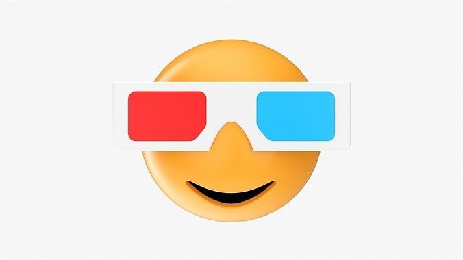 Emoji 081 Smiling with rectangular glasses 3D model