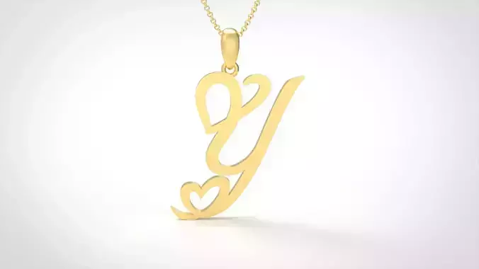 Model 649 Y Love Heart Initial Letter  