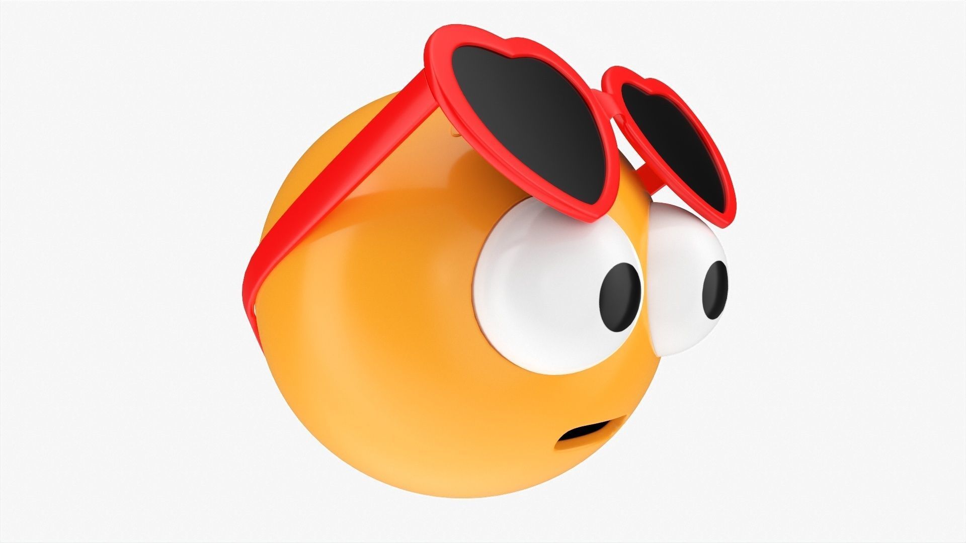 Emoji 083 With protruding eyes and heart shaped glasses 3D model_1