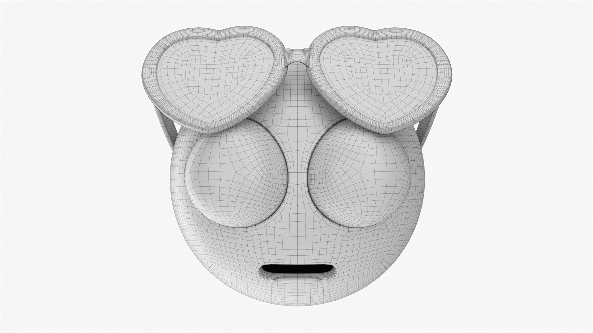 Emoji 083 With protruding eyes and heart shaped glasses 3D model_5
