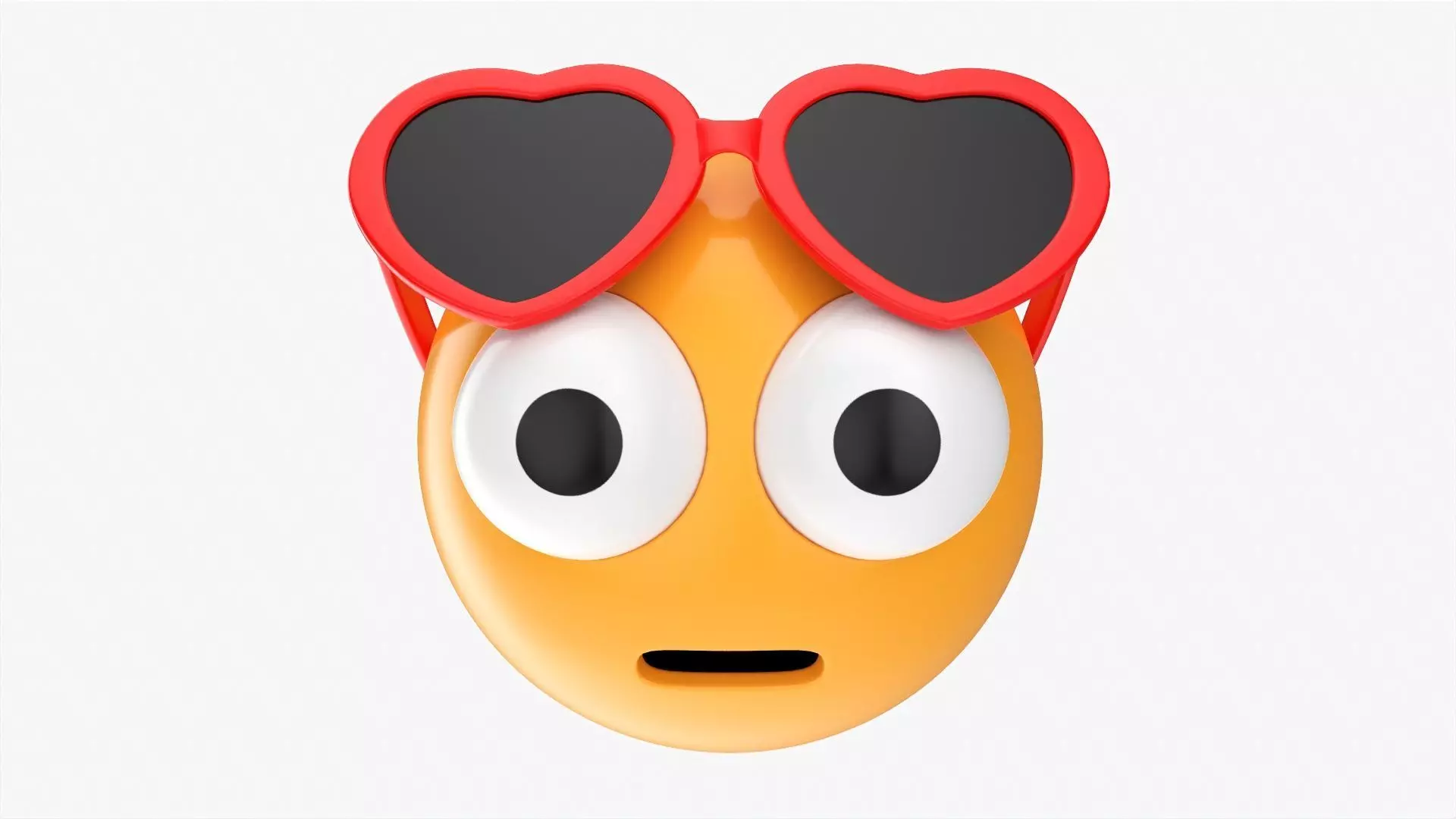 Emoji 083 With protruding eyes and heart shaped glasses 3D model_0
