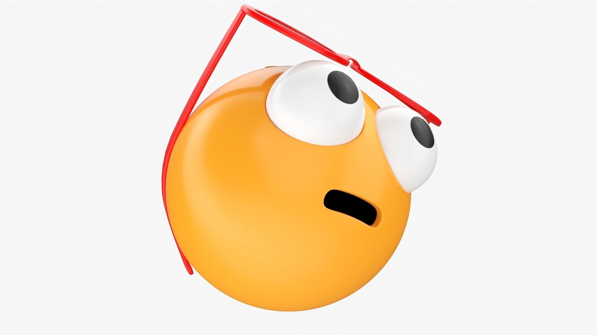 Emoji 083 With protruding eyes and heart shaped glasses 3D model_4