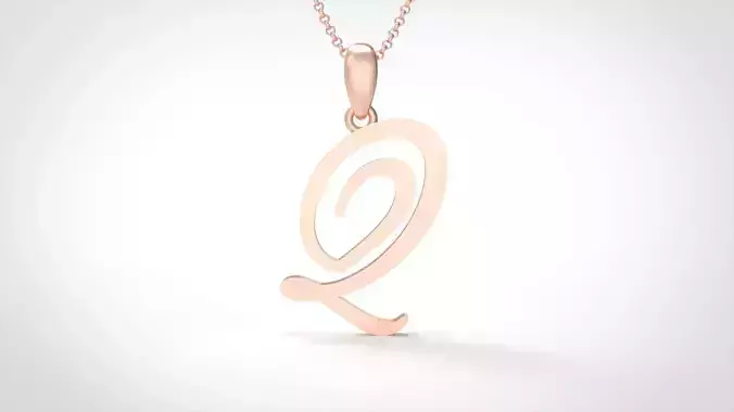 Model 651 Q Love Heart Initial Letter  
