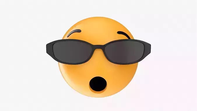 Emoji 084 Speechless with oval glasses