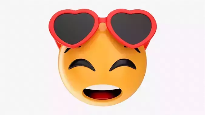 Emoji 085 Fearful with closed eyes and heart shaped glasses