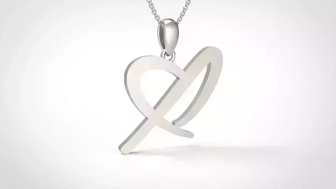 Model 653 X Love Heart Initial Letter  