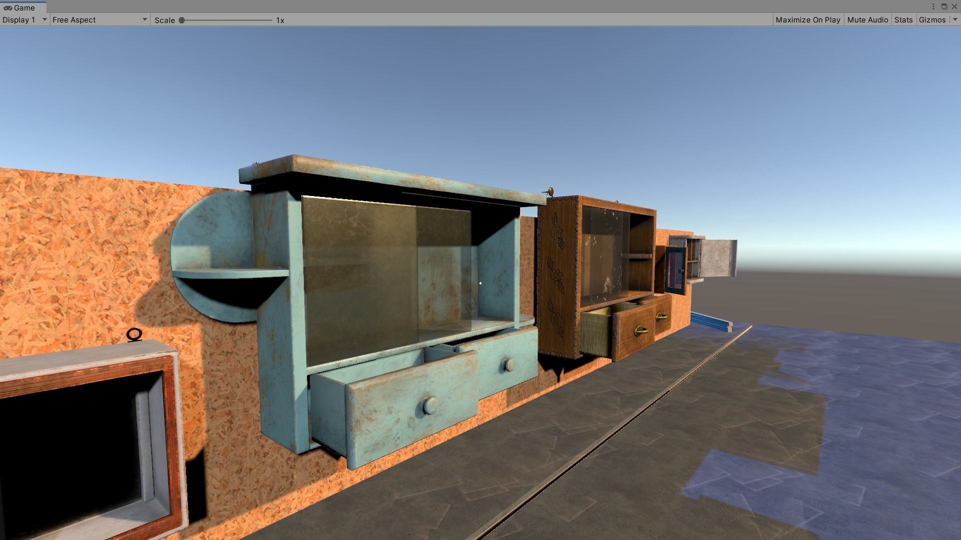 Vintage Closets Architecture Set Low-poly 3D model_18