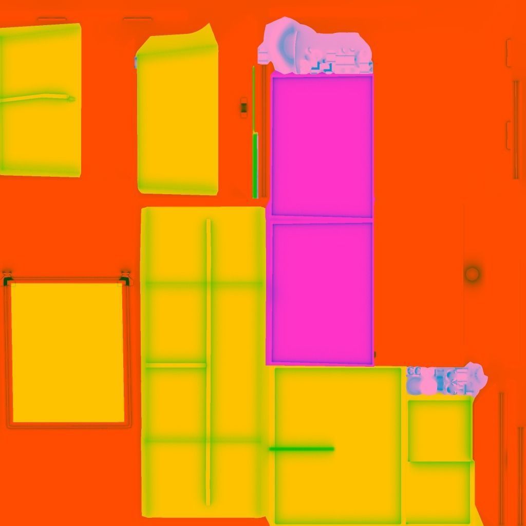 Vintage Closets Architecture Set Low-poly 3D model_25