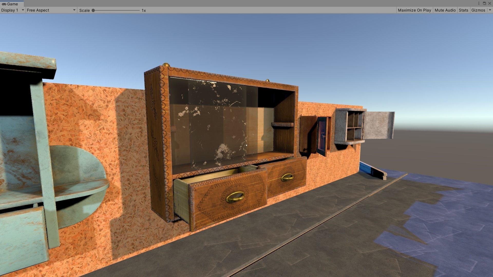 Vintage Closets Architecture Set Low-poly 3D model_14