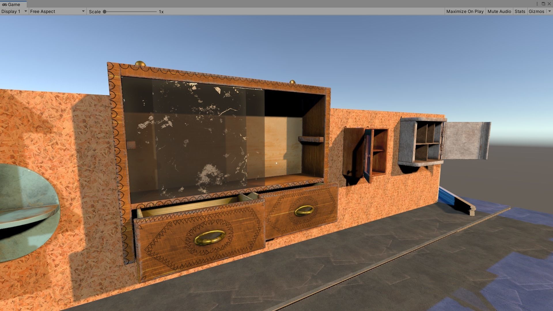 Vintage Closets Architecture Set Low-poly 3D model_19