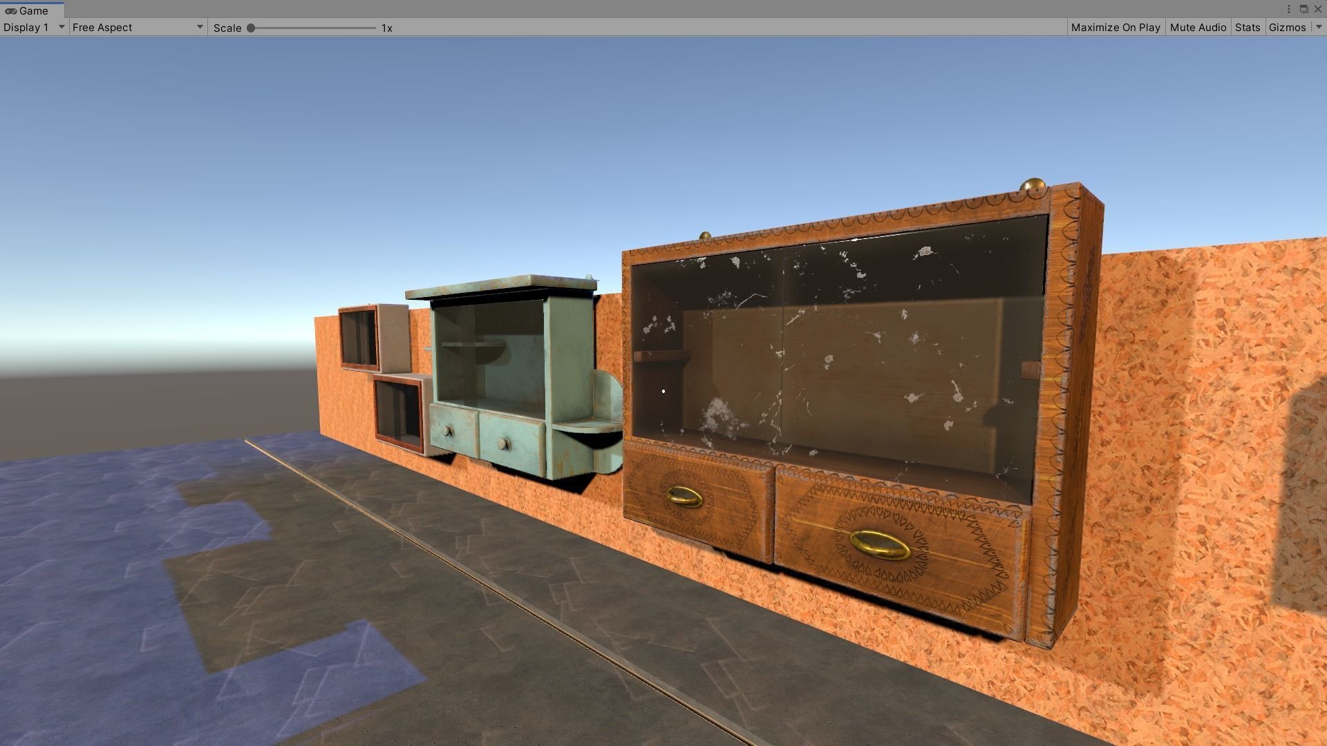 Vintage Closets Architecture Set Low-poly 3D model_35