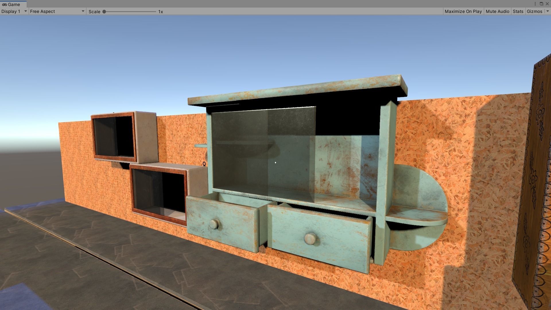 Vintage Closets Architecture Set Low-poly 3D model_15