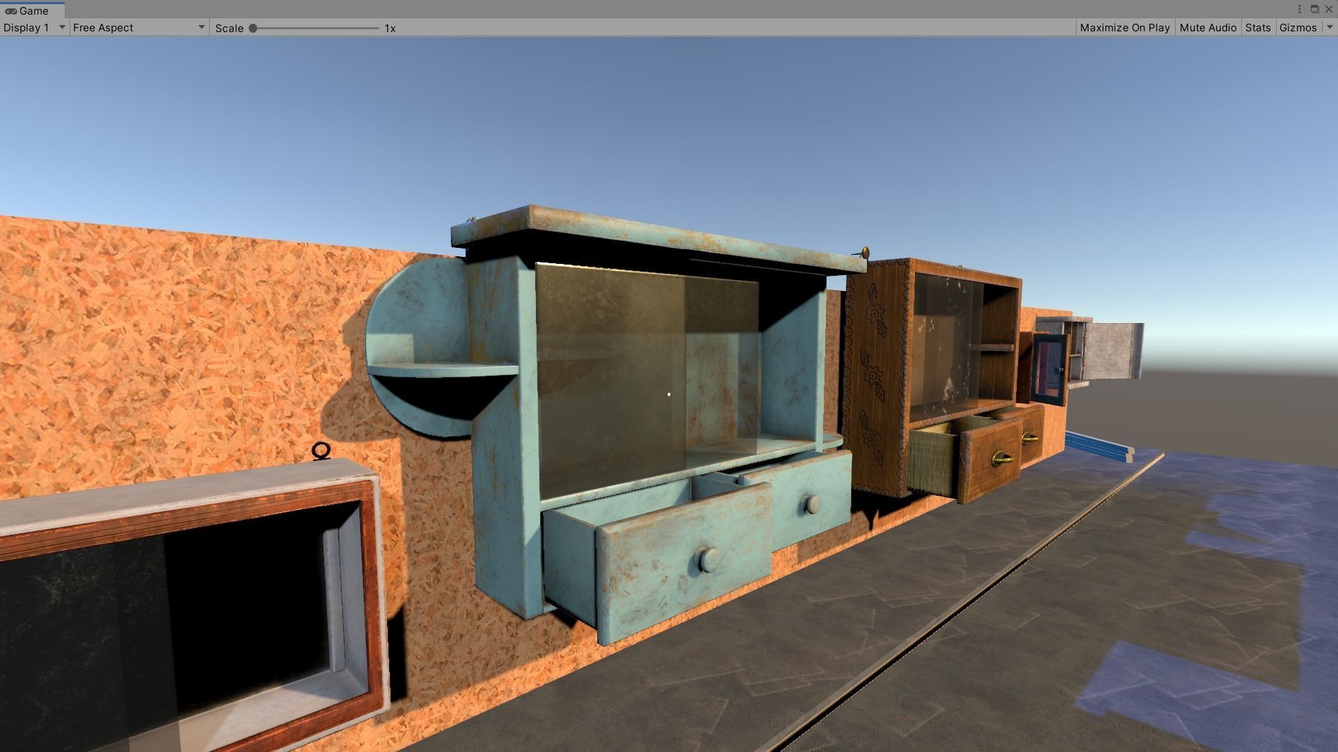 Vintage Closets Architecture Set Low-poly 3D model_10