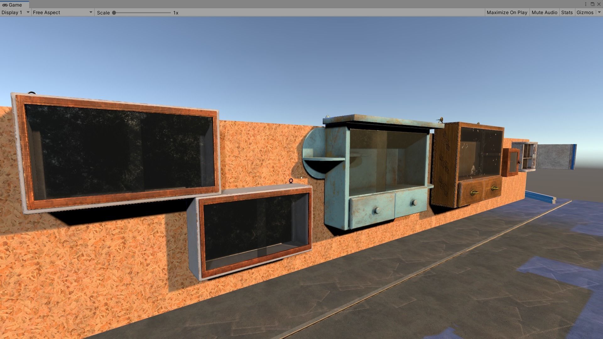 Vintage Closets Architecture Set Low-poly 3D model_9