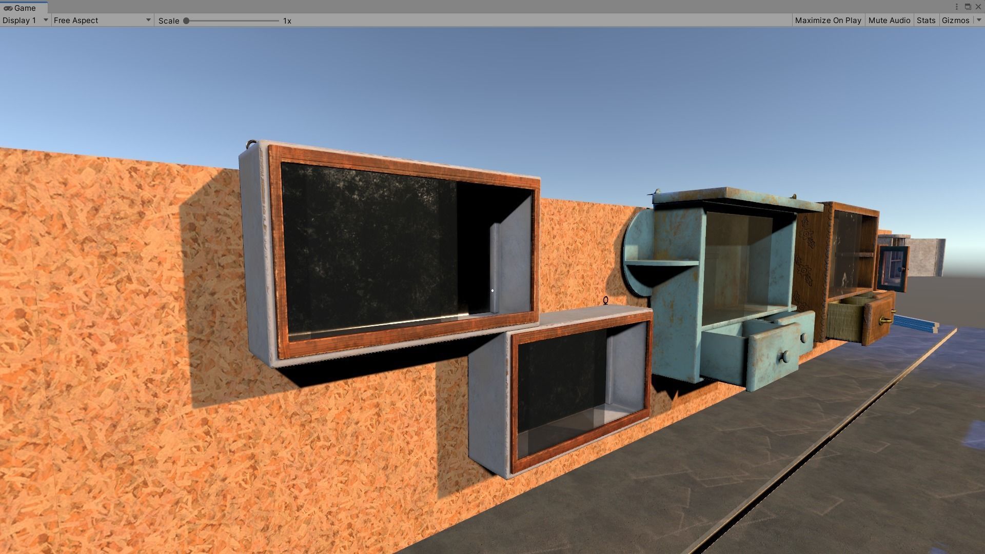 Vintage Closets Architecture Set Low-poly 3D model_16