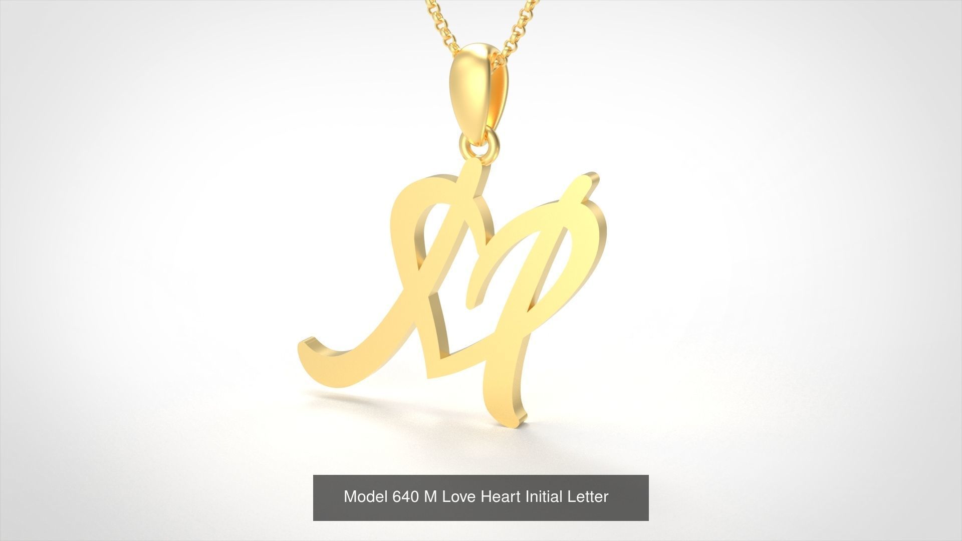  All Love Heart Initial Letter Alphabet 3D Model Collection_15