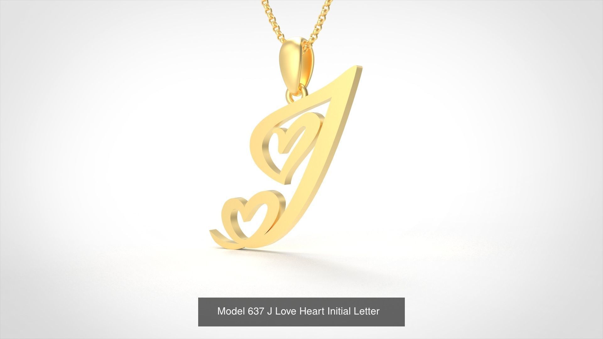  All Love Heart Initial Letter Alphabet 3D Model Collection_12