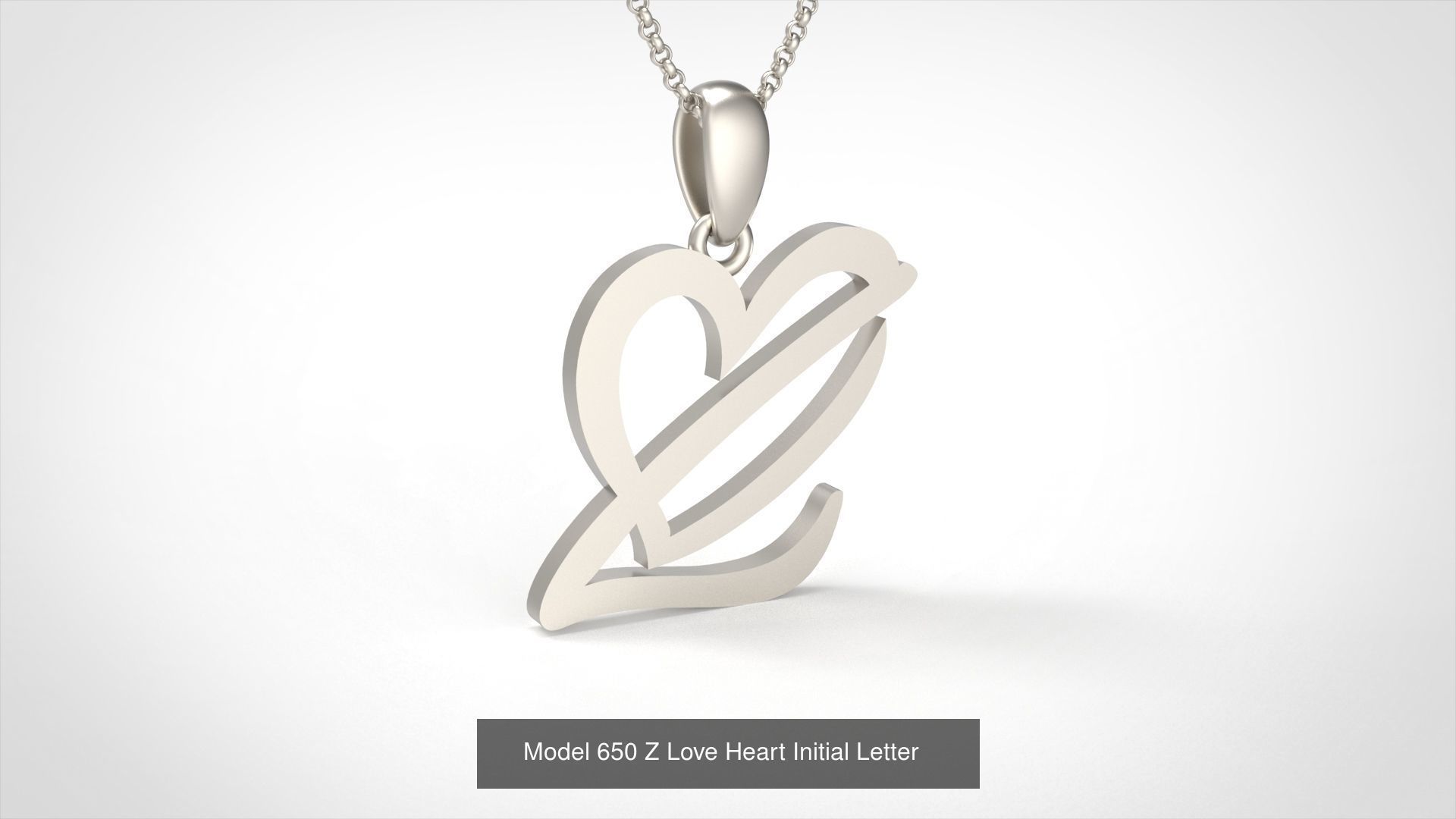  All Love Heart Initial Letter Alphabet 3D Model Collection_25