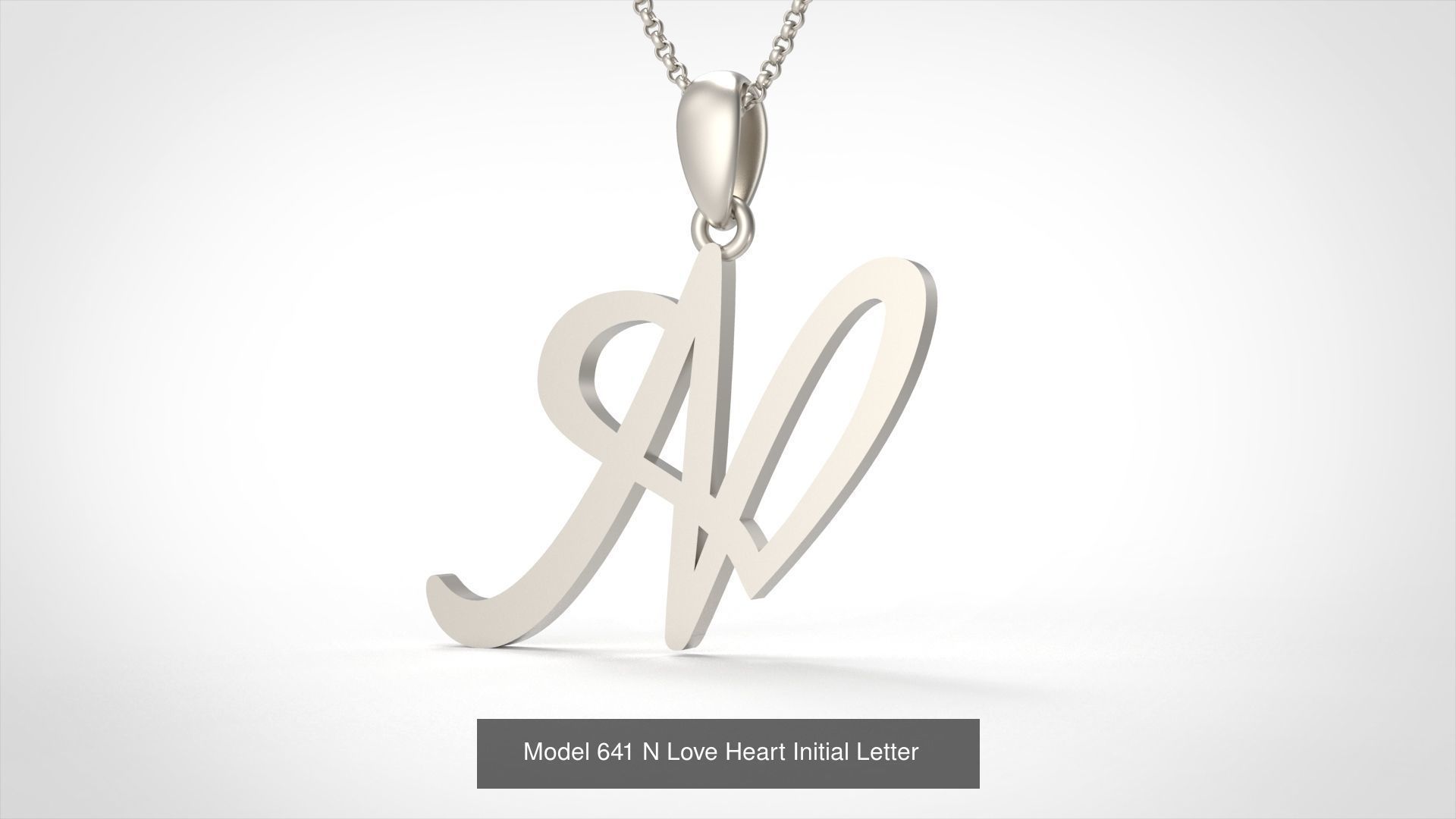  All Love Heart Initial Letter Alphabet 3D Model Collection_16