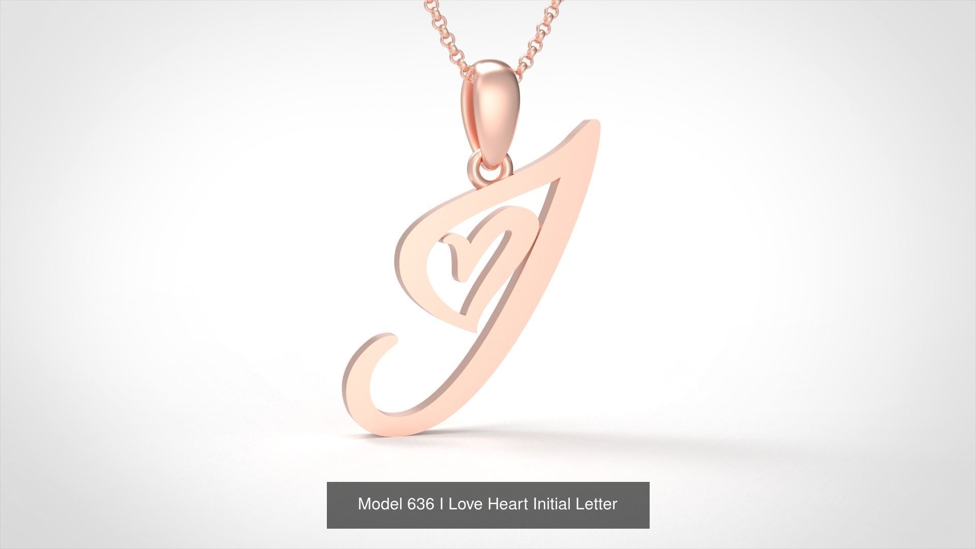  All Love Heart Initial Letter Alphabet 3D Model Collection_11