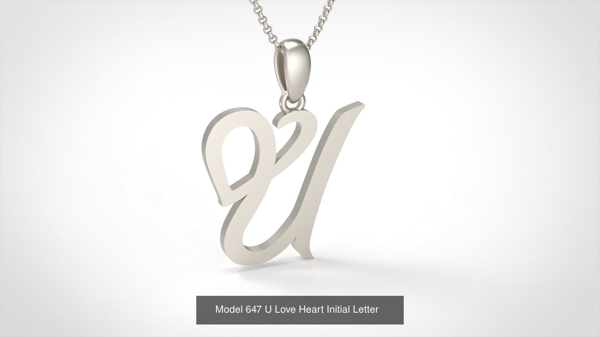  All Love Heart Initial Letter Alphabet 3D Model Collection_22