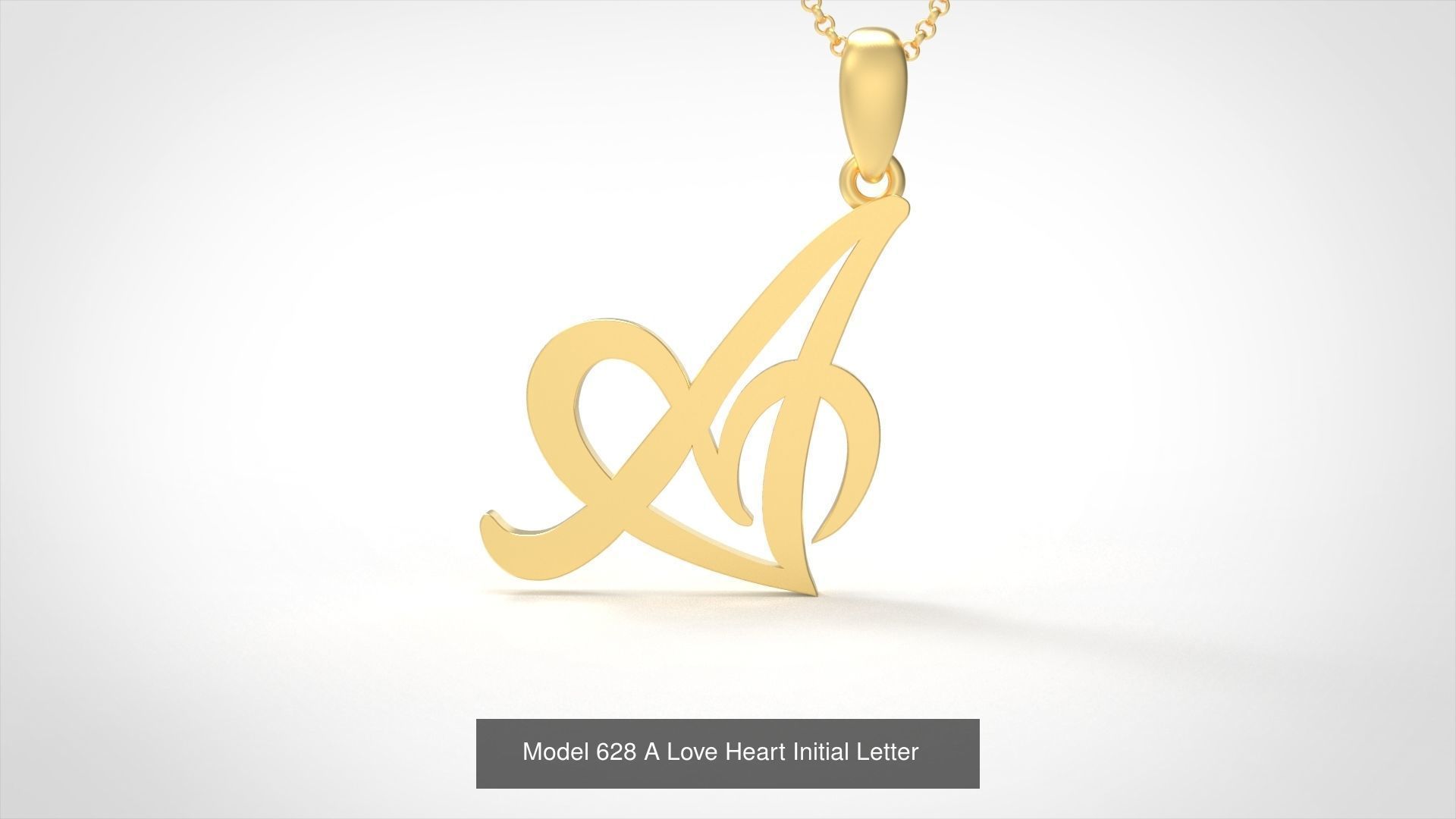  All Love Heart Initial Letter Alphabet 3D Model Collection_3