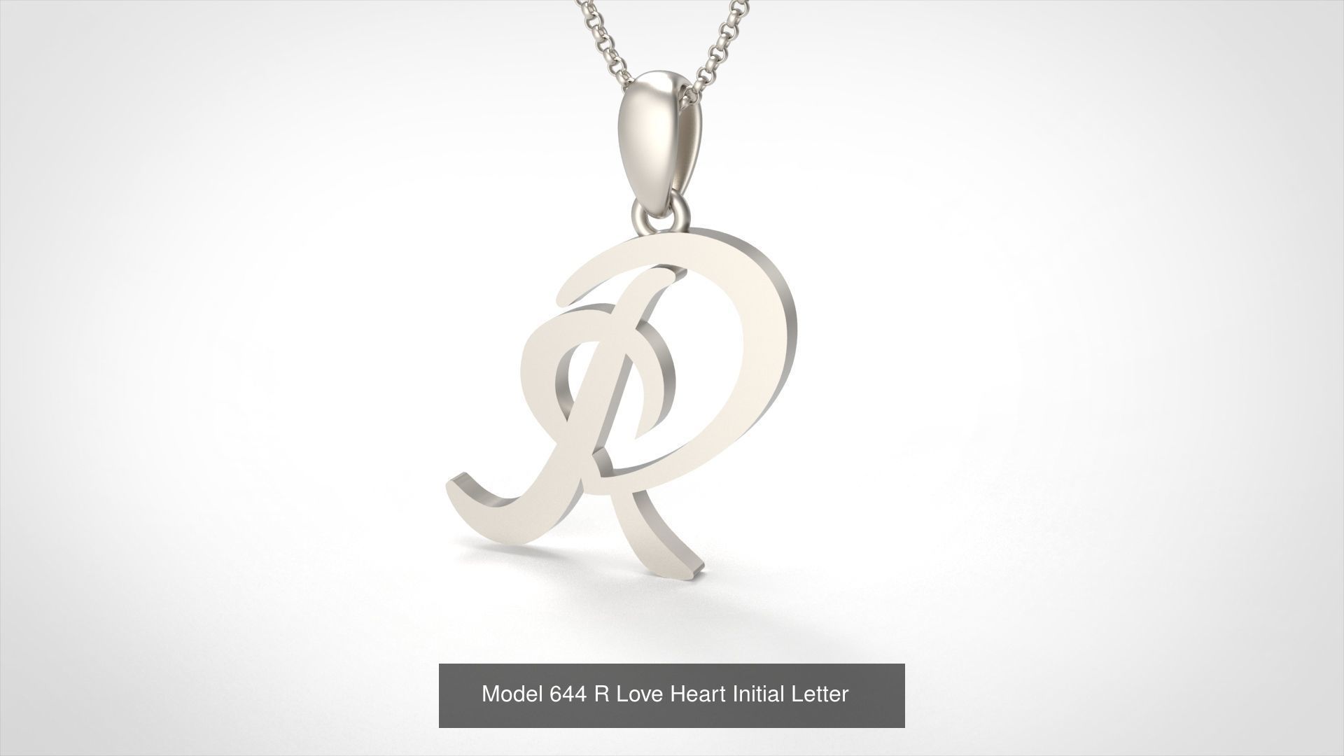  All Love Heart Initial Letter Alphabet 3D Model Collection_19