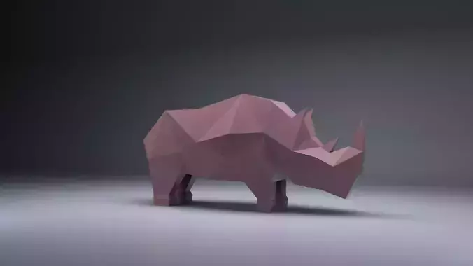 Low Poly rhinoceros  Model Origami 3D print model 3D print model